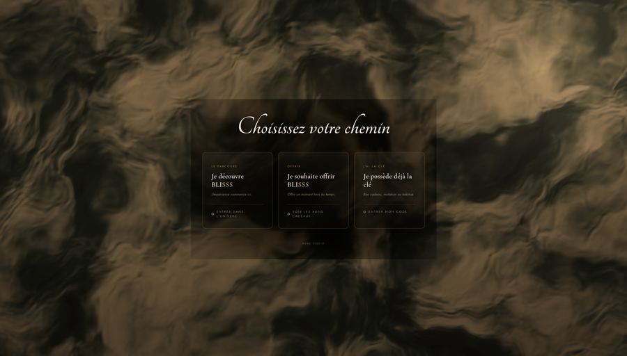 BLISSS - page d'accueil desktop