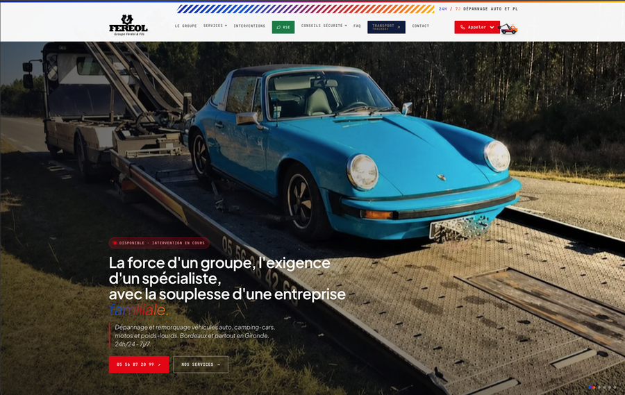 Fereol Dépannage - page d'accueil desktop