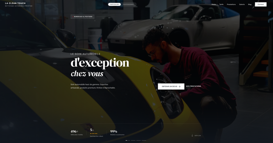 La Clean Touch - page d'accueil desktop