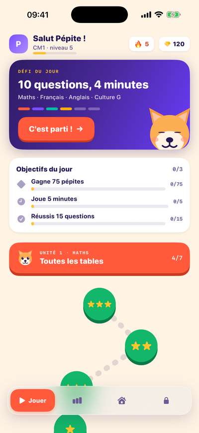Pépite - mobile version