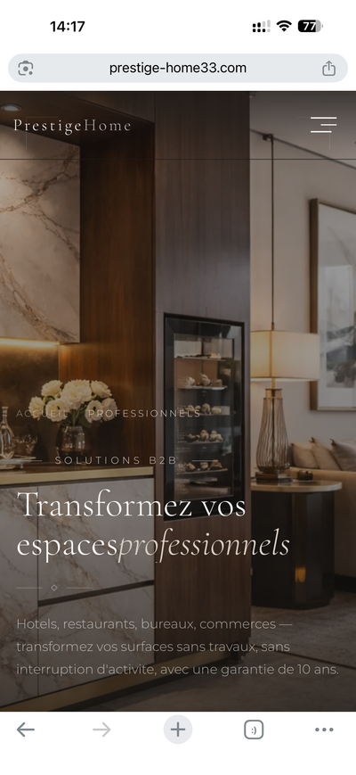 Prestige Home - version mobile