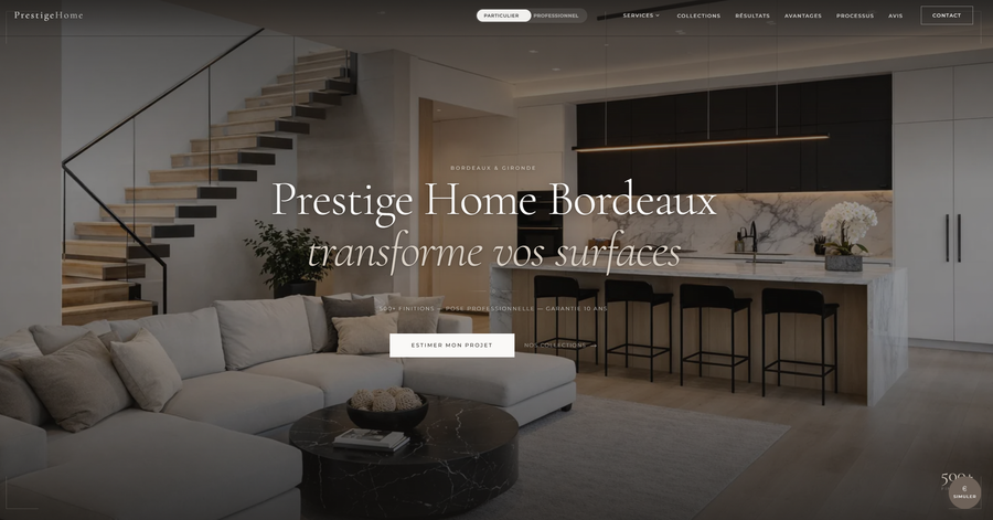 Prestige Home - version desktop