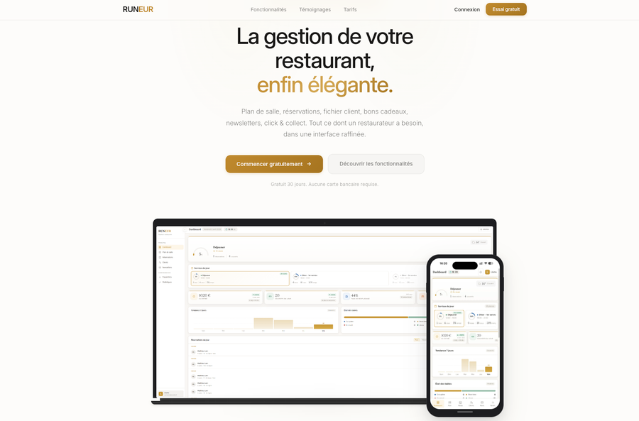 Runeur - page d'accueil desktop