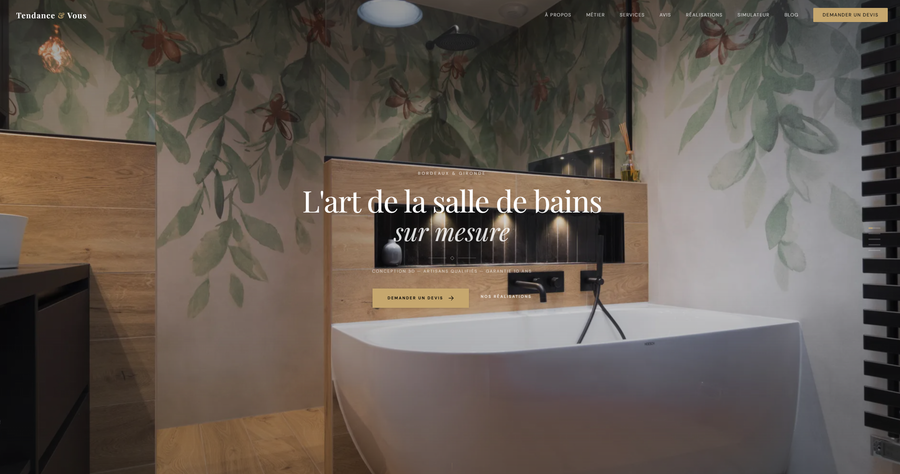 Tendance & Vous - page d'accueil desktop