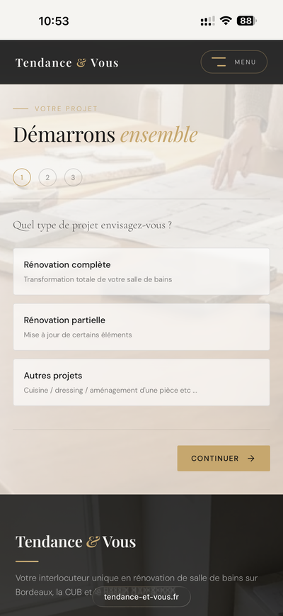 Formulaire projet étape 2 type de rénovation