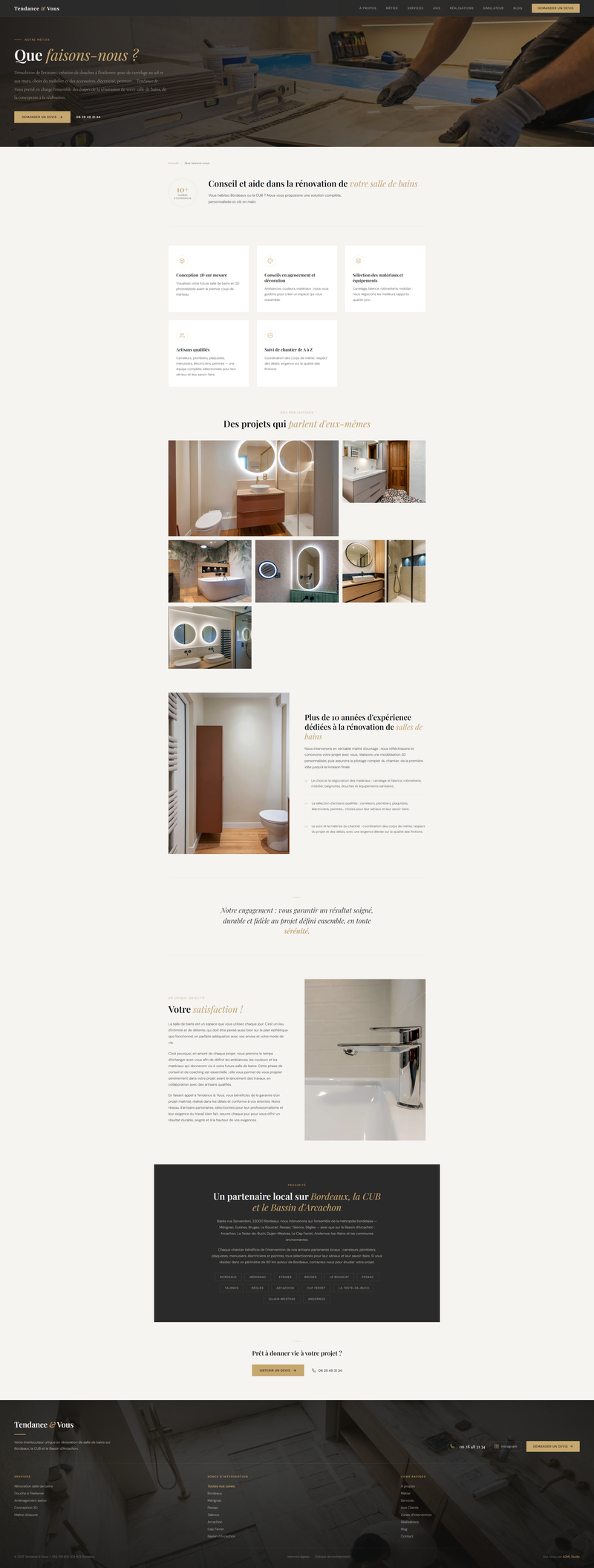 Page services avec grille projets interactive